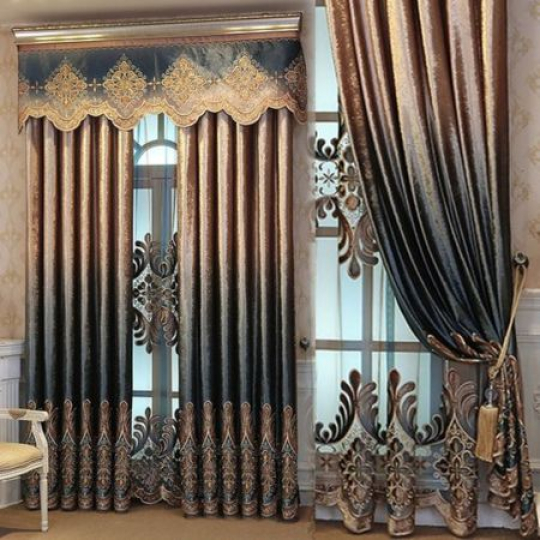 Rèm Vải In Hoa Văn Hiện Đại 